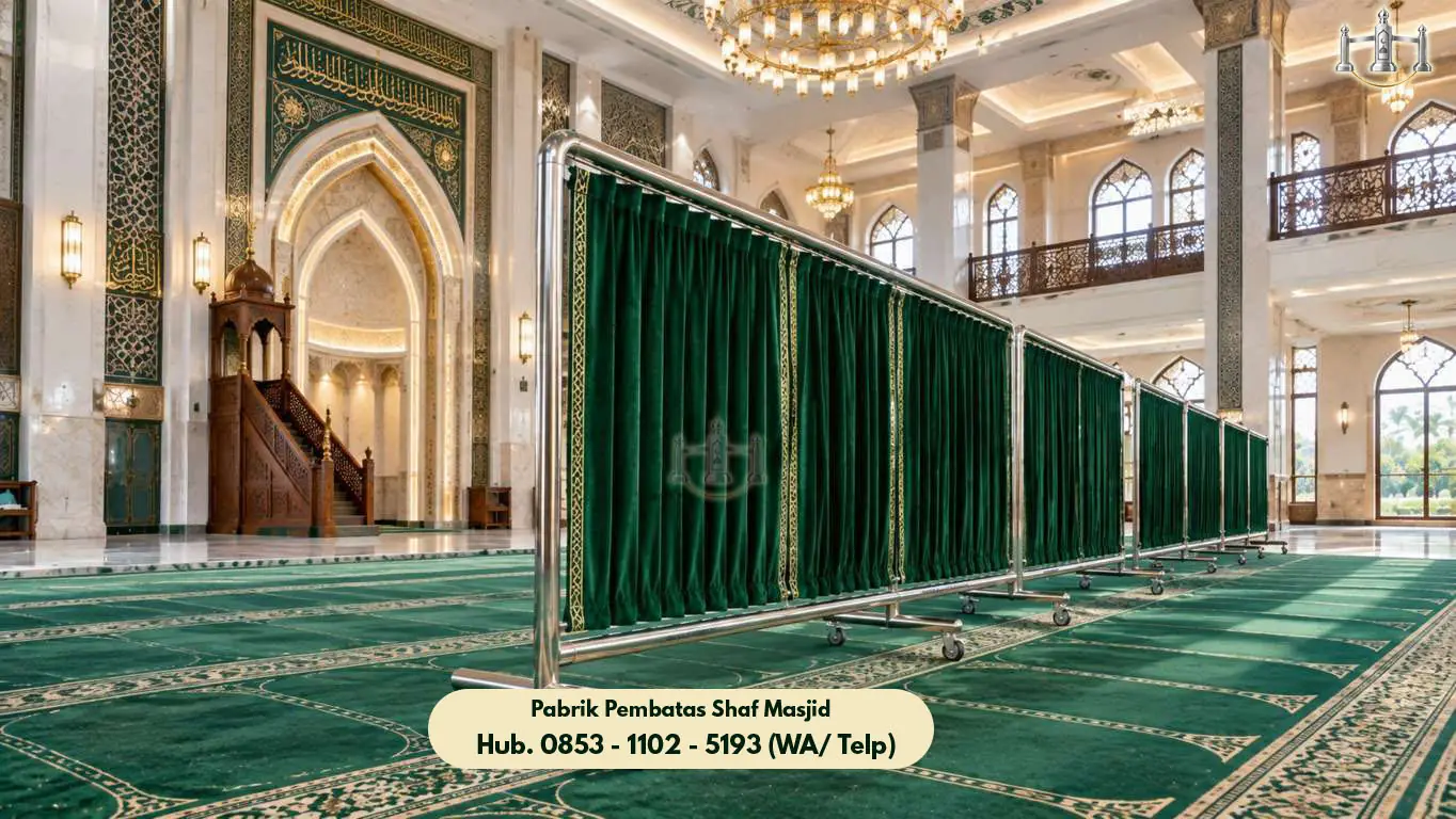 Pembatas Jamaah Masjid Tangerang, Pembatas Shaf Stainless Steel Masjid & Musholla