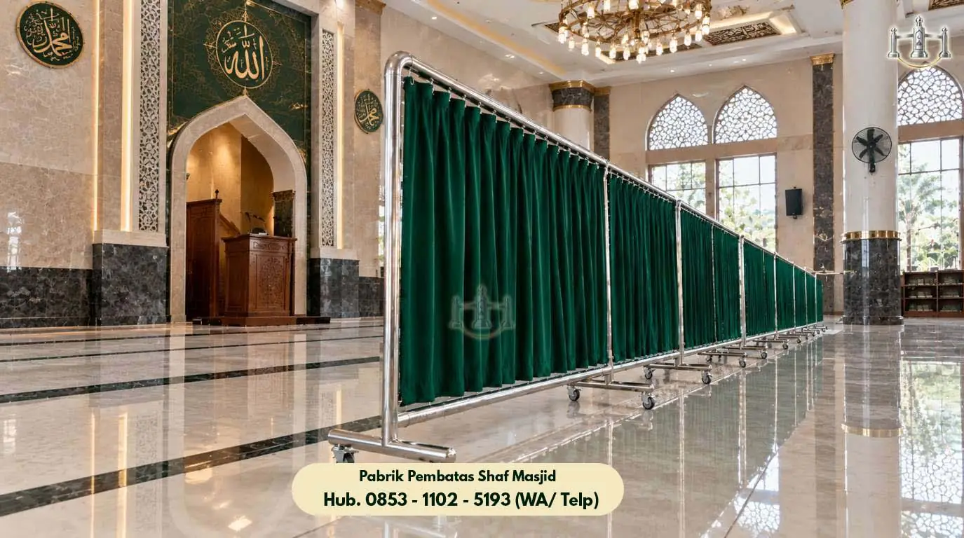Pembatas Shaf Stainless Ciputat, Pembatas Shaf Stainless Steel Masjid & Musholla