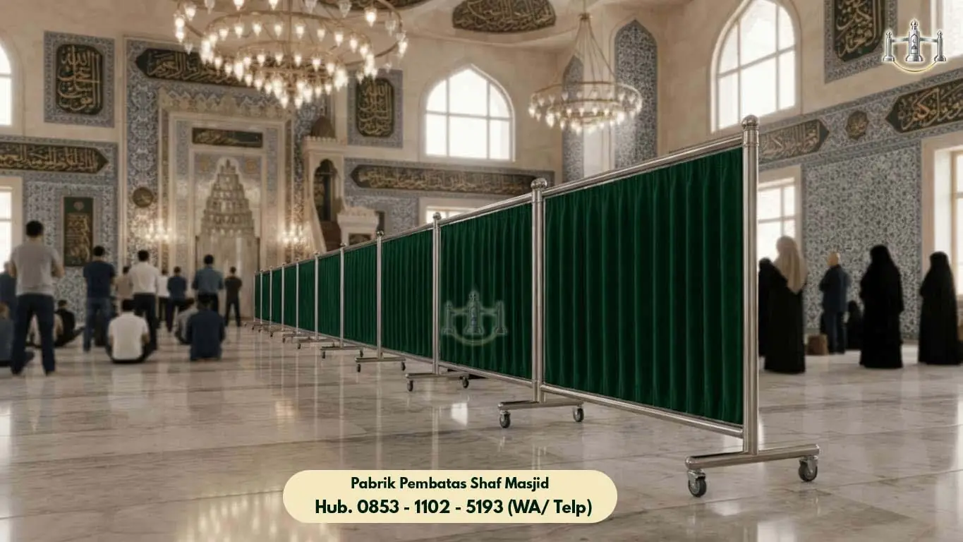 Pembatas Jamaah Masjid Megamendung, Pembatas Shaf Stainless Steel Masjid & Musholla