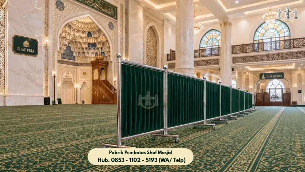 Partisi Shaf Masjid Setu, Kualitas Pengelasan Argon Rapi dan Halus Bebas Sudut Tajam