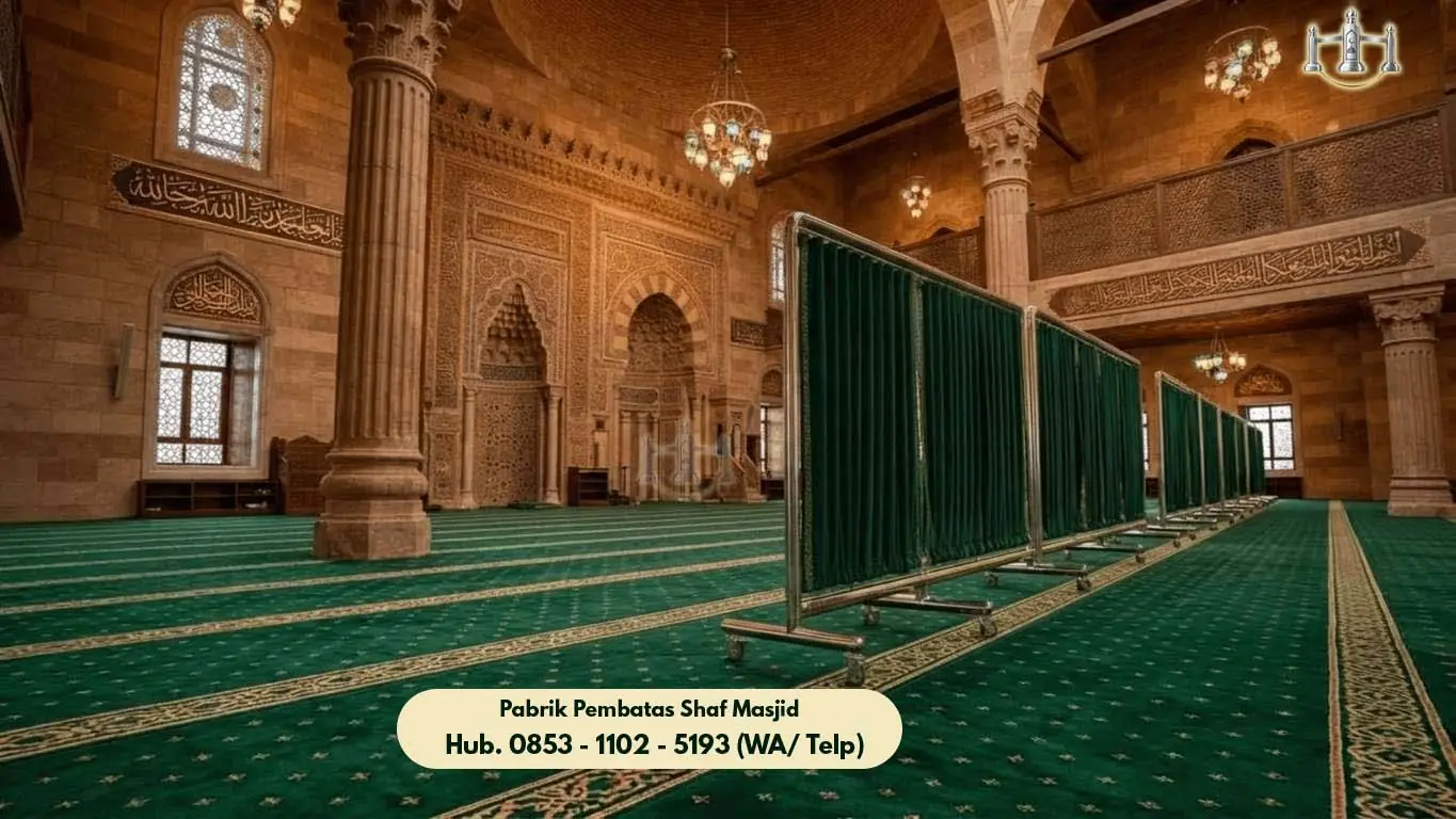 Hijab Masjid Stainless Sukadiri, Pembatas Shaf Stainless Steel Masjid & Musholla