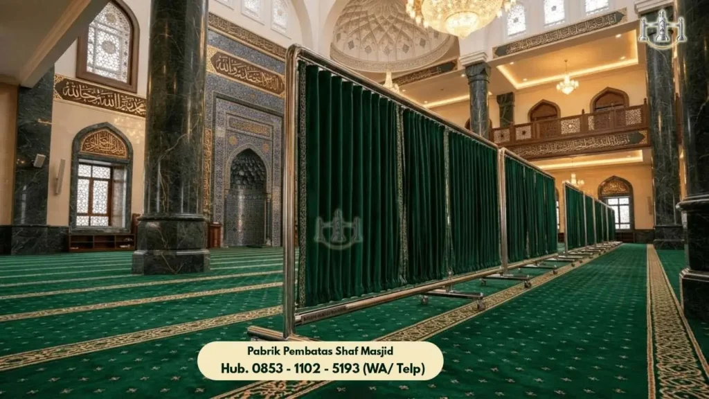 Partisi Shaf Masjid Setu, Rangka Pipa Stainless Tebal Anti-Karat untuk Masjid