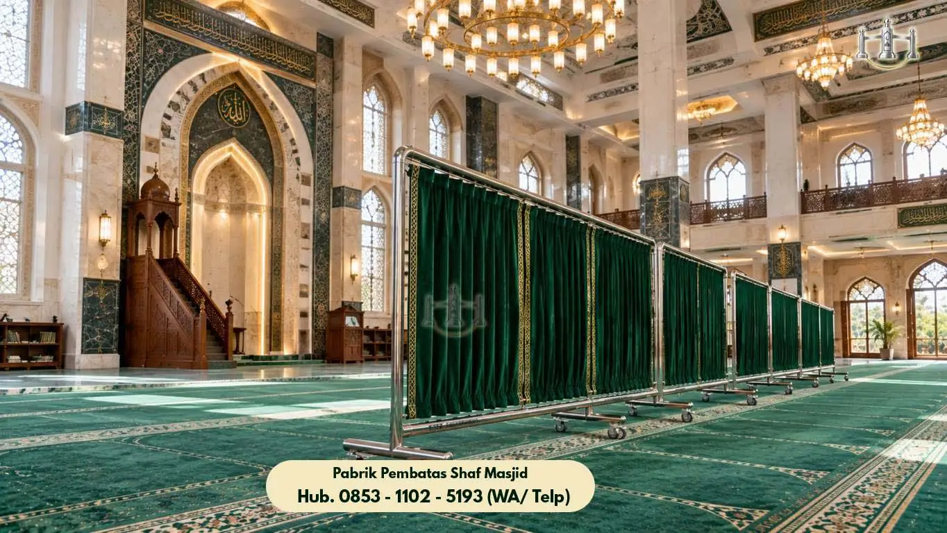 Pembatas Ruang Sholat Cipondoh, Pembatas Shaf Stainless Steel Masjid & Musholla