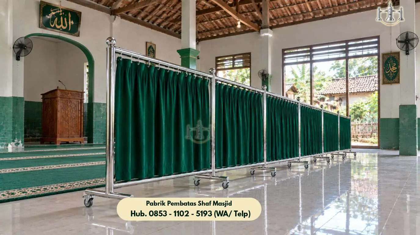 Pembatas Shaf Stainless Gunung Kaler, Pembatas Shaf Stainless Steel Masjid & Musholla