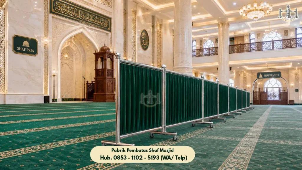 Partisi Shaf Masjid Setu, Penataan Ruang Shalat yang Rapi dan Nyaman untuk Jamaah
