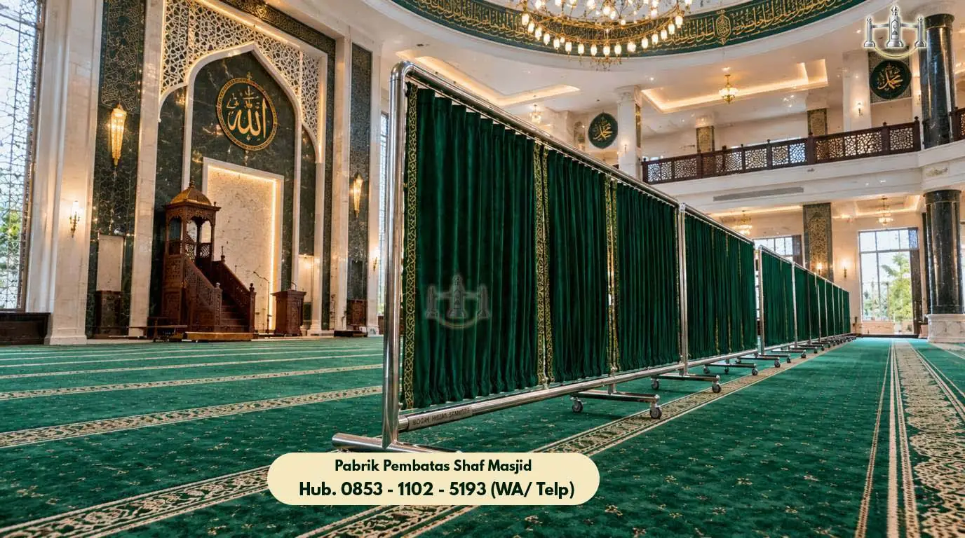 Pembatas Ruang Sholat Sukajaya, Pembatas Shaf Stainless Steel Masjid & Musholla