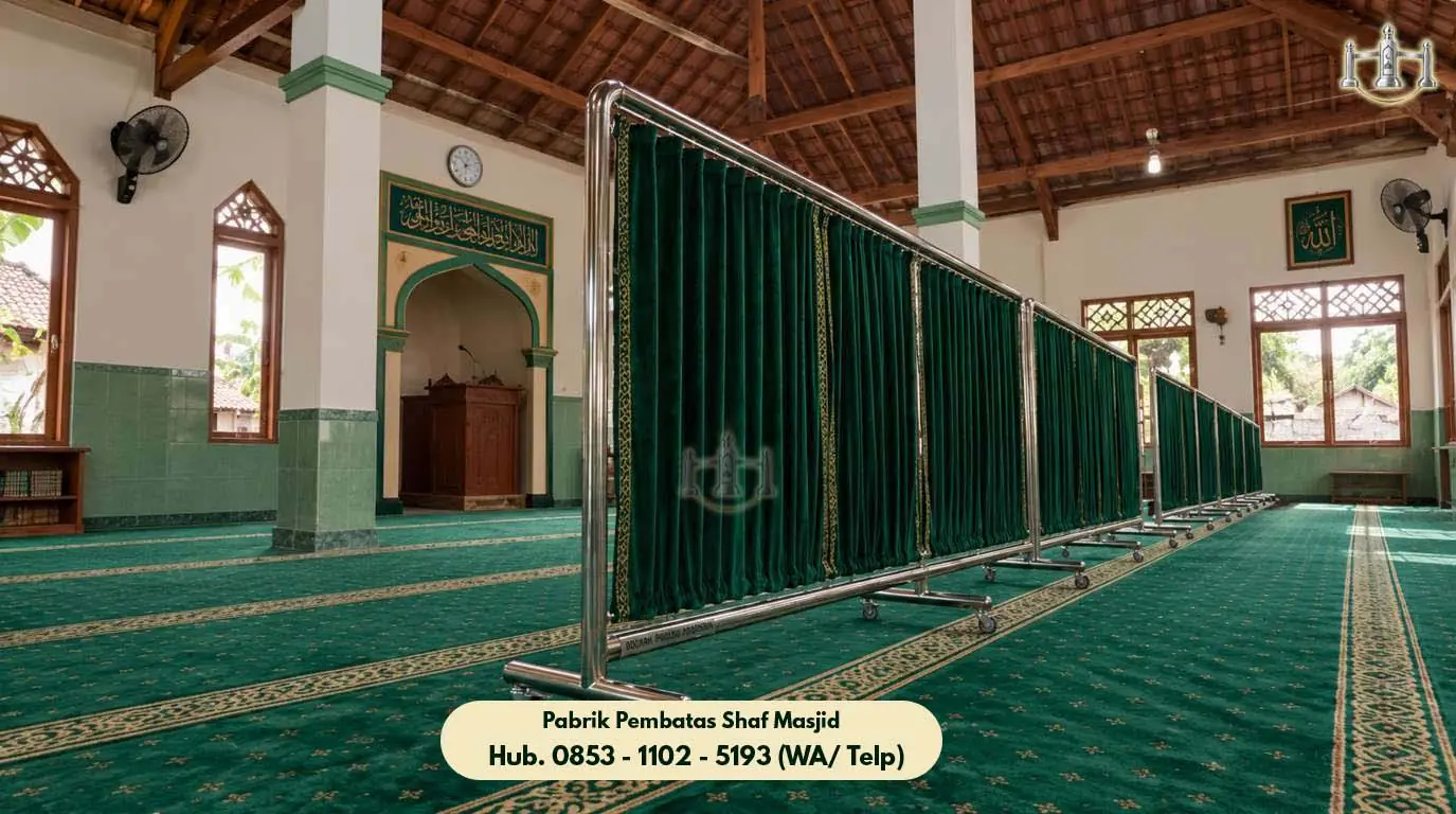 Pembatas Jamaah Masjid Mauk, Pembatas Shaf Stainless Steel Masjid & Musholla