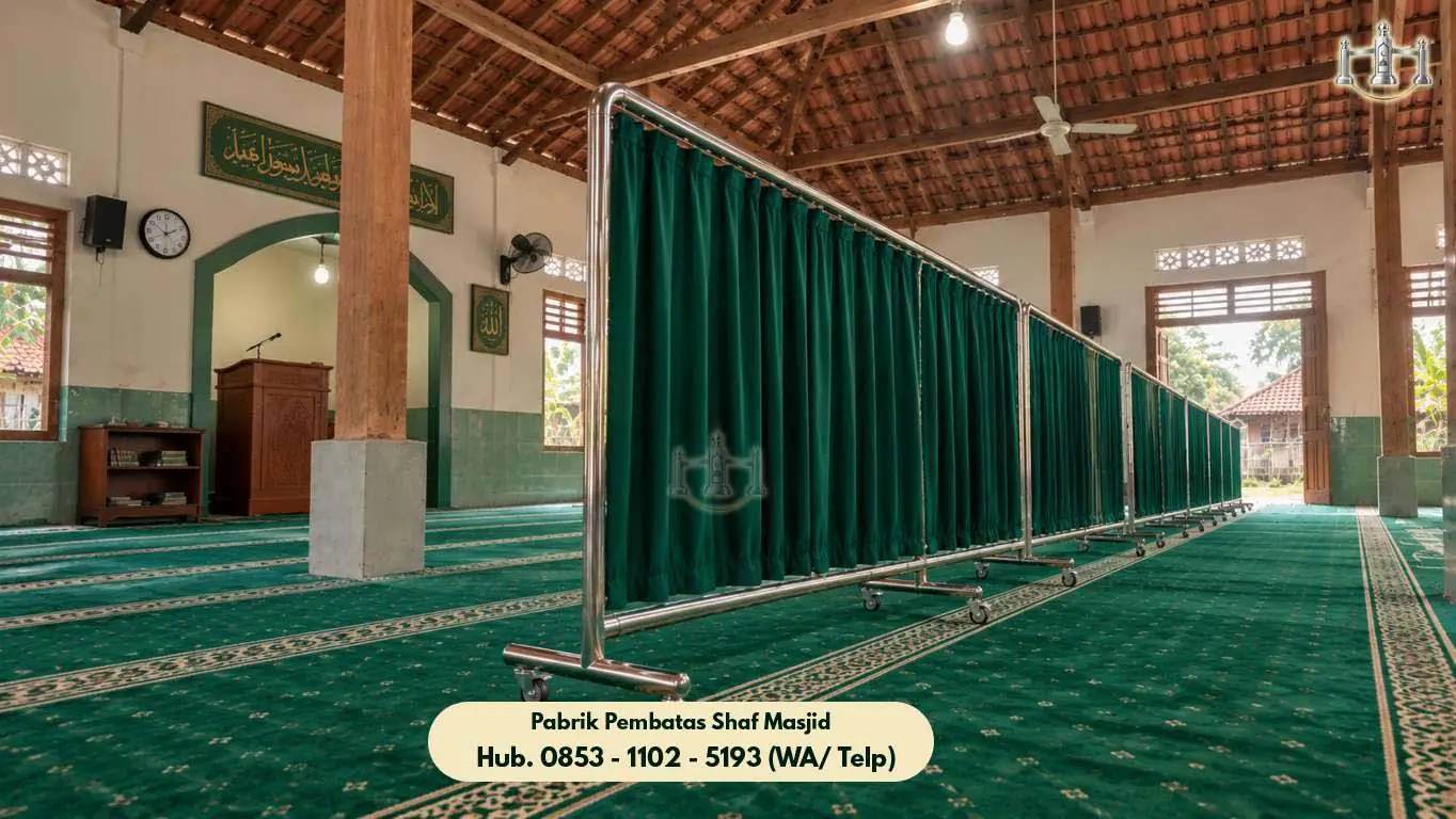 Pembatas Ruang Sholat Sukamulya, Pembatas Shaf Stainless Steel Masjid & Musholla