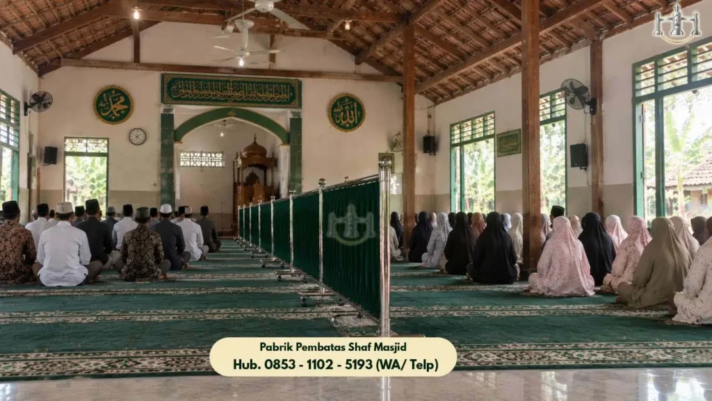 Hijab Masjid Stainless Citeureup, Produk Pembatas Shaf Stainless Steel Masjid